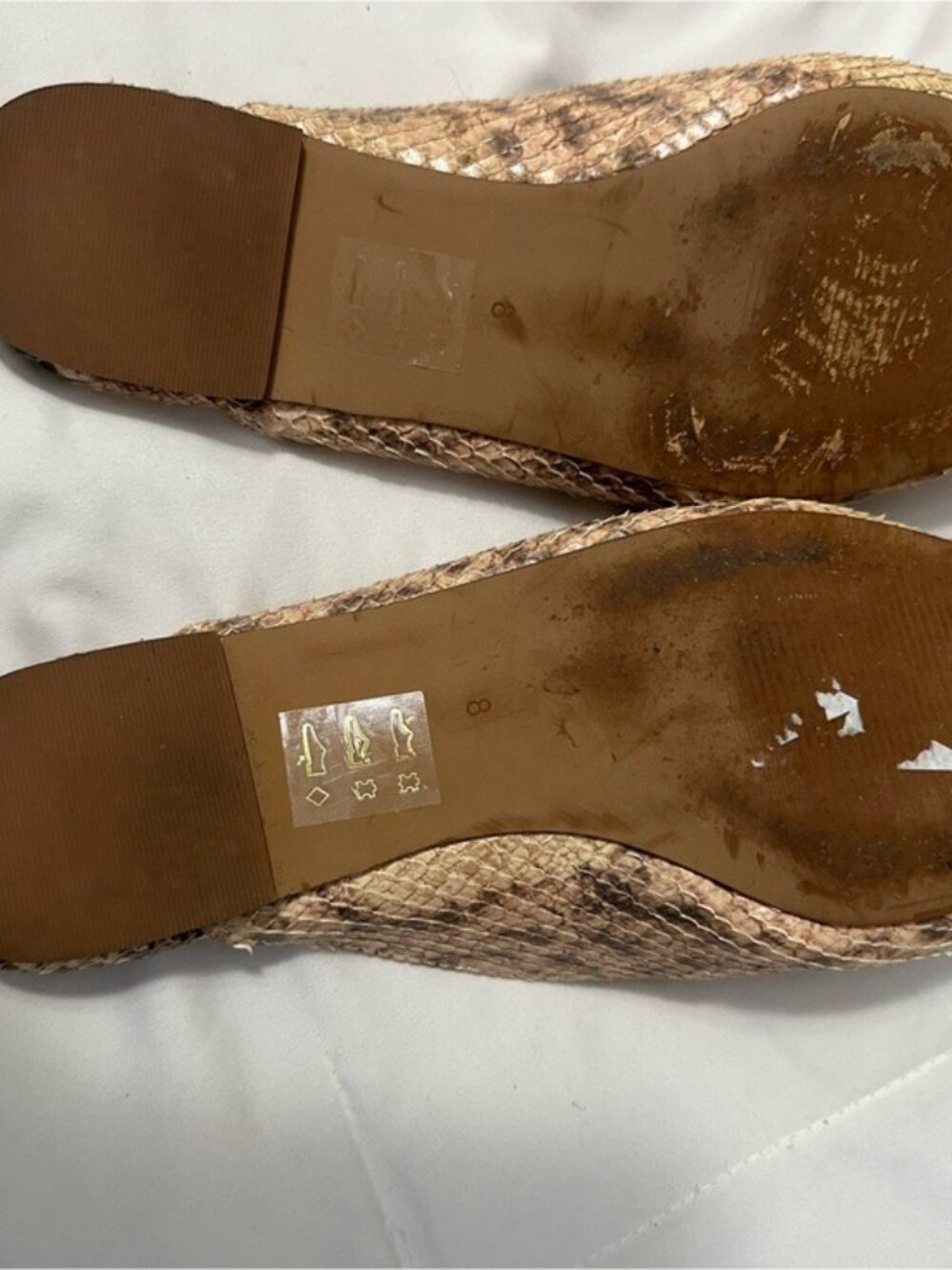 Madewell Frances Skimmer Mule Snake Embossed Leather Pointed Toe Size 8 - Picture 4 of 7